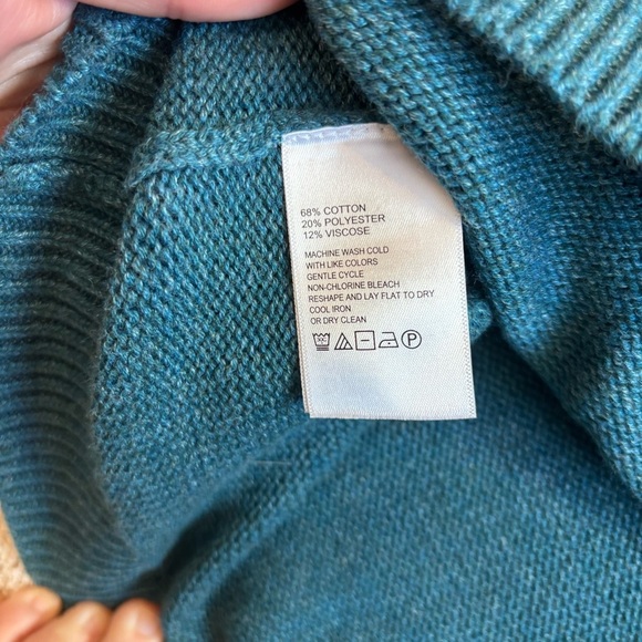Tommy Bahama Sweater Men's Medium Sorrento Beach Mock Neck Henley - Seaway Green - Picture 4 of 5